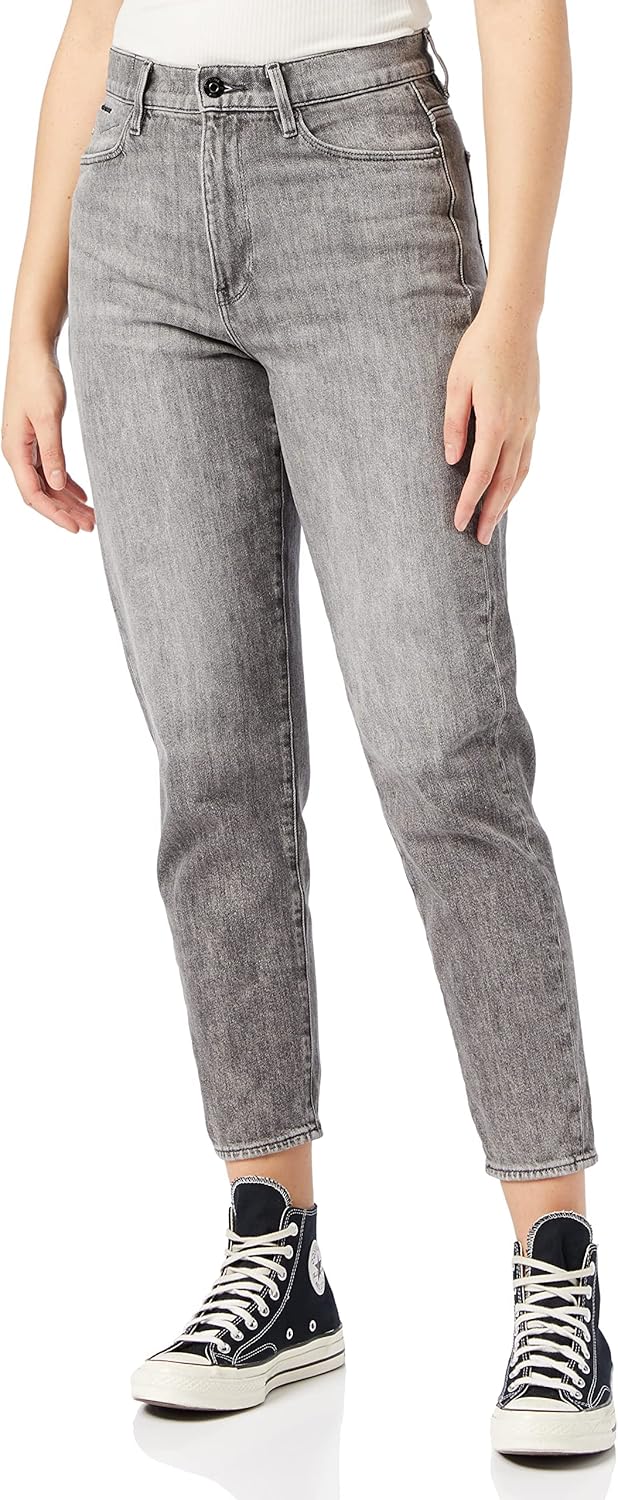 G-STAR RAW Damen JANEH ULTRA HIGH MOM ANKLE Jeans 25W / 30L Grau (Faded Carbon D16083-c909-c762), 25