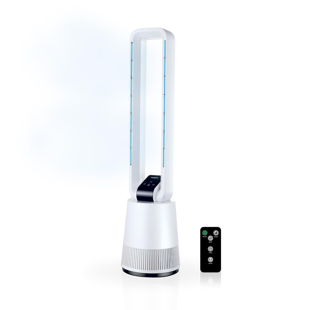 Avilia - Leiser Turmventilator mit Fernbedienung und LED-Display, 3 Geschwindigkeiten, Timer und Osz