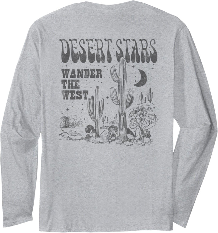 Trendy Desert Stars Wander The West Desert Night Scene Langarmshirt