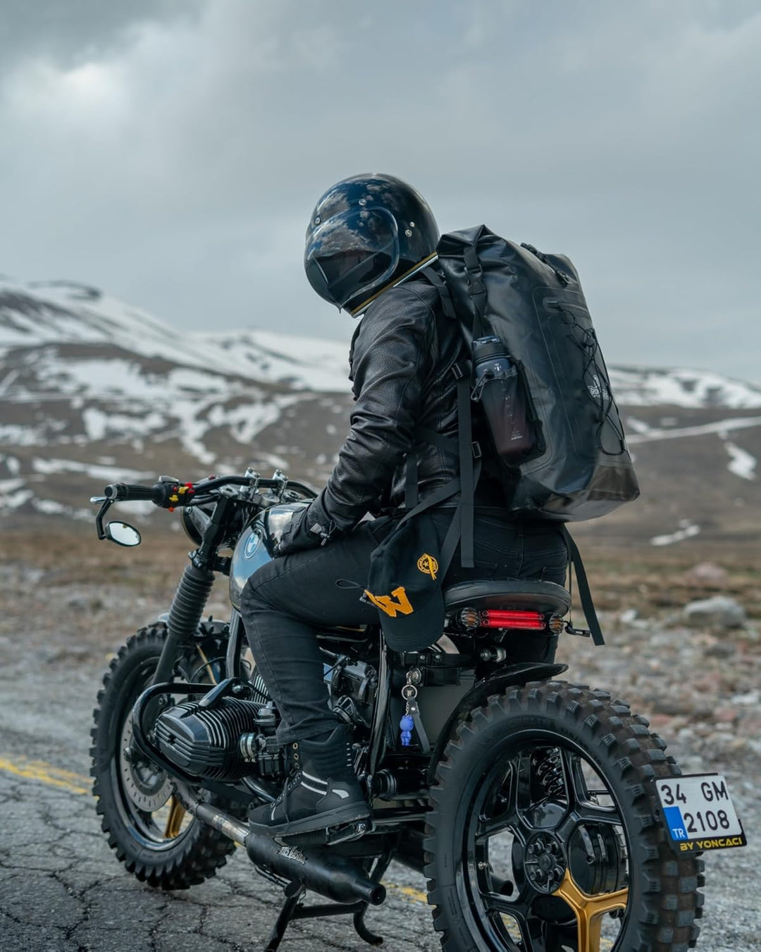 Wasserdicht Motorrad Rucksack 40L Verwendet Werden Rolltop Rucksack mit abnehmbaren Schultergurten P