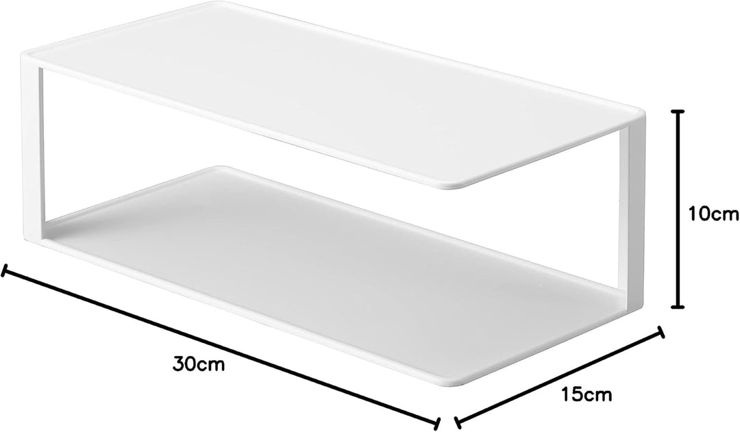 Yamazaki 5641 TOWER Rechteckiger Geschirrständer, weiss, Stahl, Minimalistisches Design, Weiss