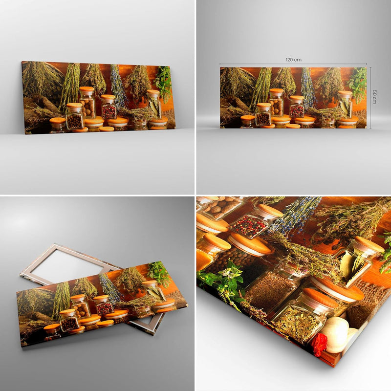 Wandbilder Dekoration Wohnzimmer Aromatisch duft flasche kräuter Panorama Bilder auf Leinwand 120x50