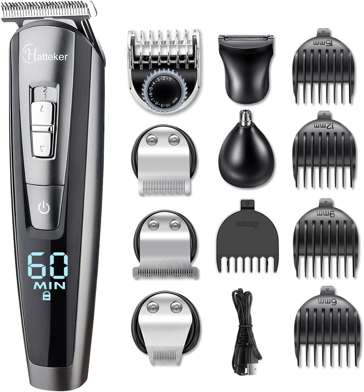 Hatteker Bartschneider Bart Trimmer Haarschneidemaschine Herren Haartrimmer Haarschneider Nasentrimm