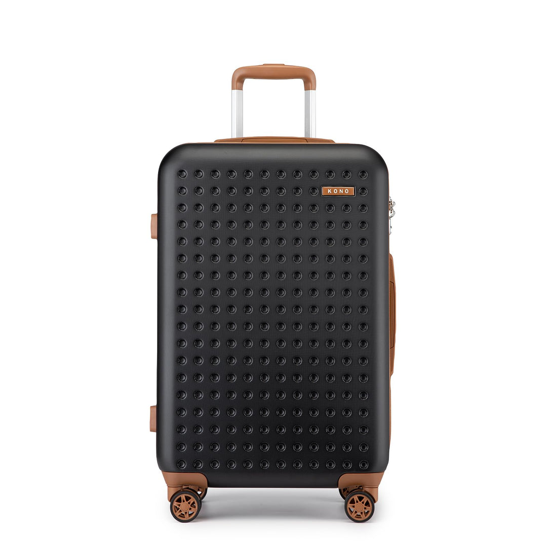 KONO Koffer Trolley Gross Hartschalenkoffer Reisekoffer von ABS Hartschalen Handgepäck mit 4 Spinner