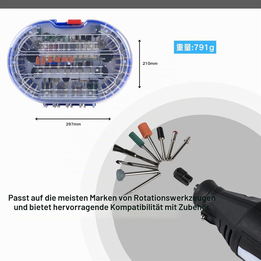 Multifunktionswerkzeug Zubehör Set Drehwerkzeug 276tlg. Universal Mehrzweck Zubehörset mit Tragekoff