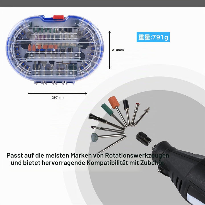 Multifunktionswerkzeug Zubehör Set Drehwerkzeug 276tlg. Universal Mehrzweck Zubehörset mit Tragekoff
