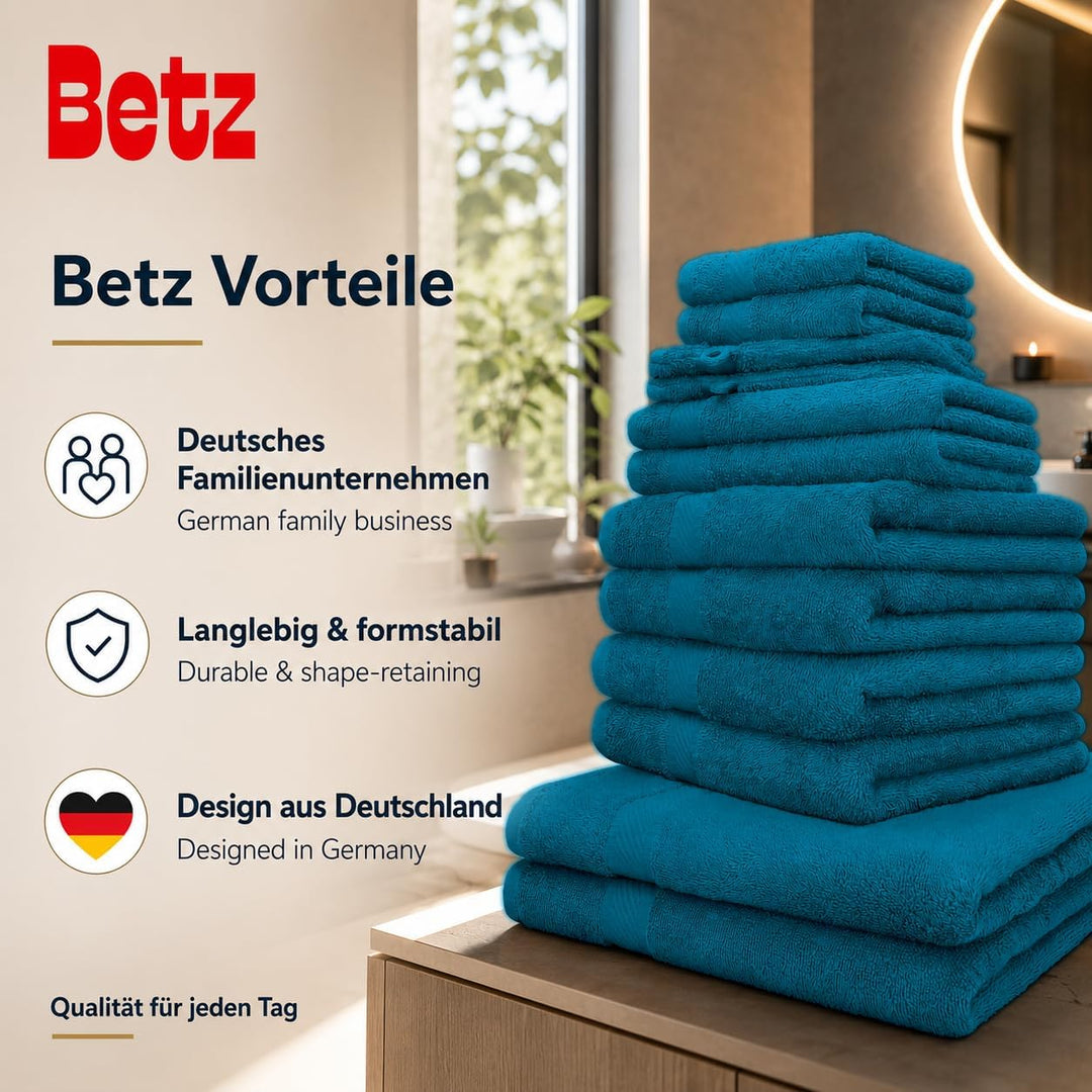 Betz 12-TLG. Handtuch-Set Palermo 100% Baumwolle 2 Liegetücher 4 Handtücher 2 Gästetücher 2 Seiftüch