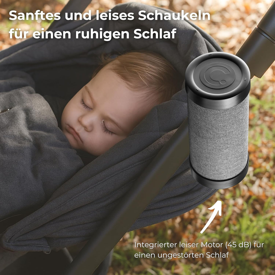 Kinderwagen Schaukler Elektrisch mit Licht – Automatischer Baby Rocker mit 3 Schaukelstufen, Leiser