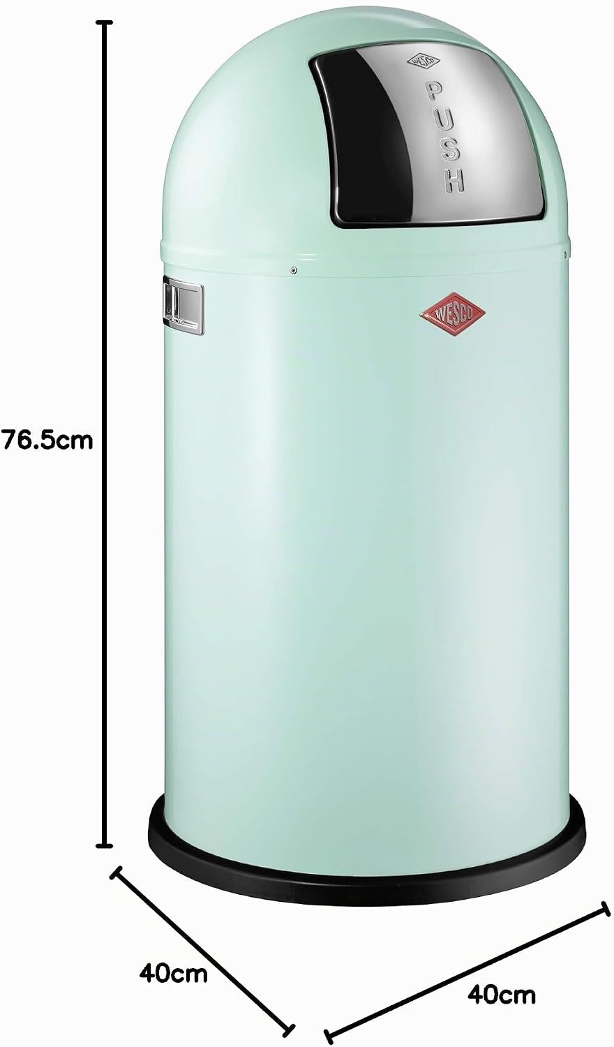 WESCO Pushboy, Mint Küchen-Abfalleimer, Metall, 40 x 76.5 x 40 cm, Mint