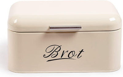 Theo&Cleo Brotkasten mit Deckel, Grosser Knäckebrot Box aus Metall, Brotaufbewahrungsbox Bread box,