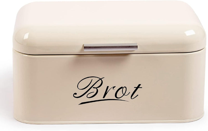 Theo&Cleo Brotkasten mit Deckel, Grosser Knäckebrot Box aus Metall, Brotaufbewahrungsbox Bread box,