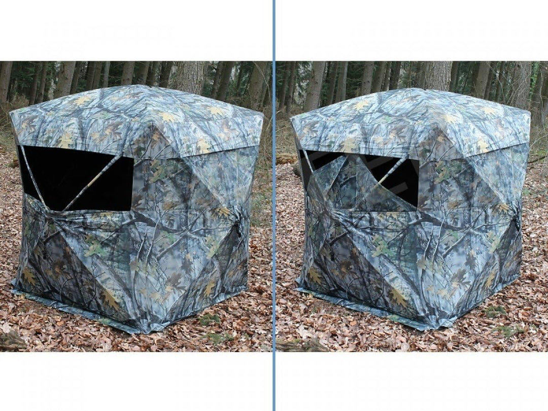 SUTTER Quick-Up Tarnzelt in Waldoptik - 140x140cm mit grossen Fenstern und Fliegengittern für 2 Pers