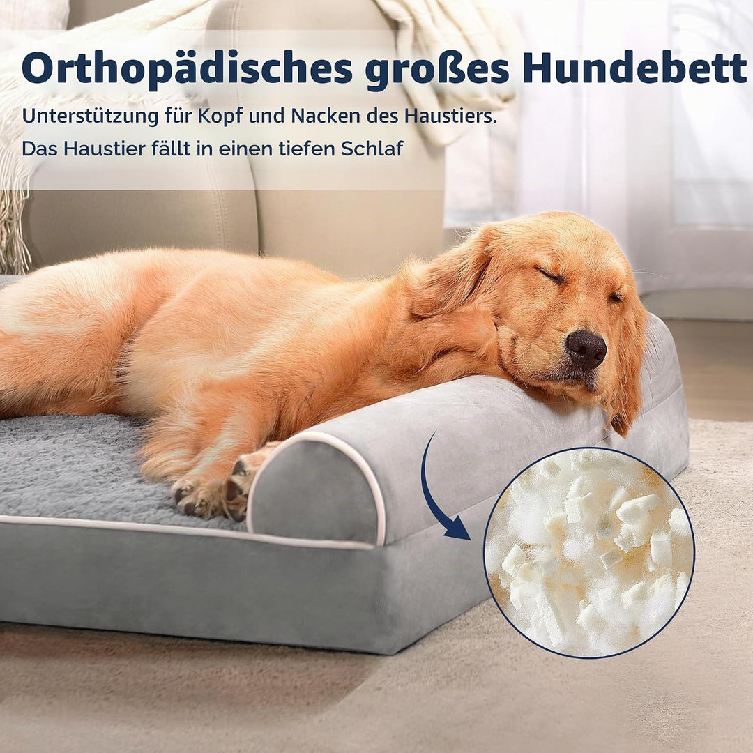 WESTERN HOME Orthopädisches Hundebett mittelgrosse Hunde hundesofa Hundecouch Hunde Bettchen mit Hoh