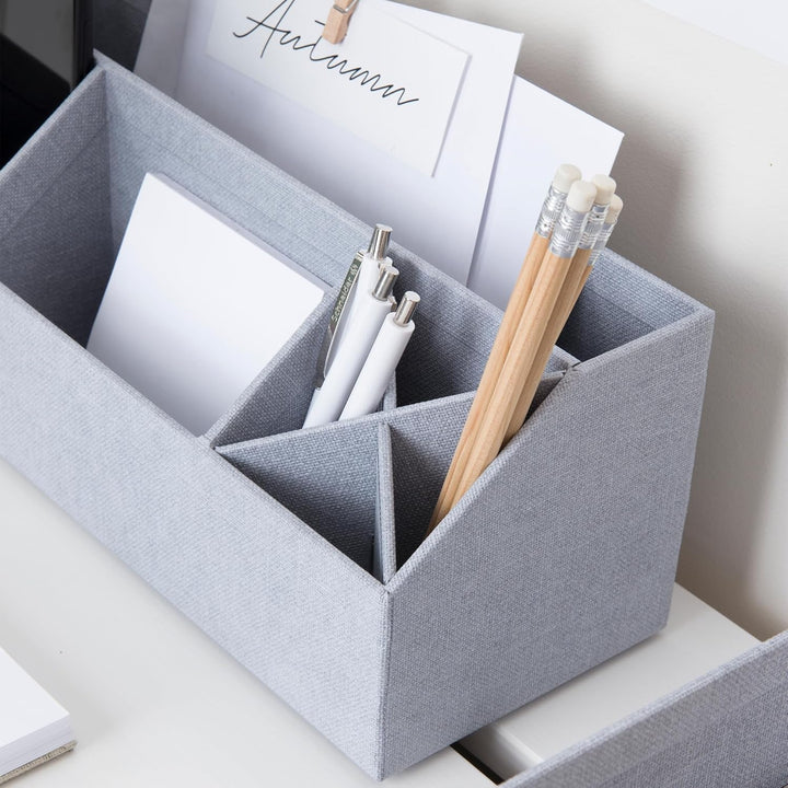 BIGSO ELISA Schreibtisch Organizer – Aufbewahrungsbox mit 4 Fächern – Schreibtischablage für Zettel,