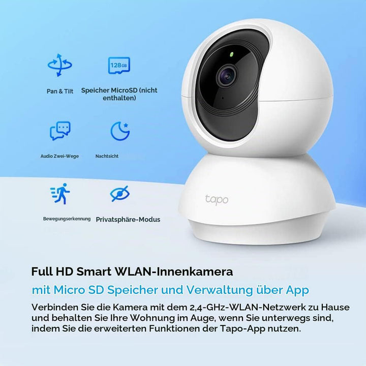 TP-Link Tapo C500 WLAN-Überwachungskamera für den Aussenbereich, 360 Grad Tapo C200 360°-WLAN-Überwa