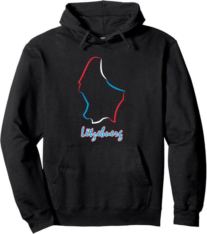 Luxemburg Flagge Letzebuergesch Luxemburger Umriss Luxemburg Pullover Hoodie