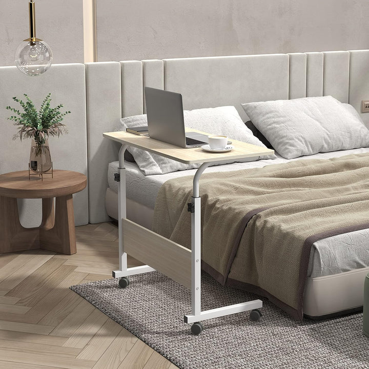 SogesHome Laptoptisch Beistelltisch PC Tisch Notebook Sofatisch Laptopständer mit Rollen,80 x 40 cm,