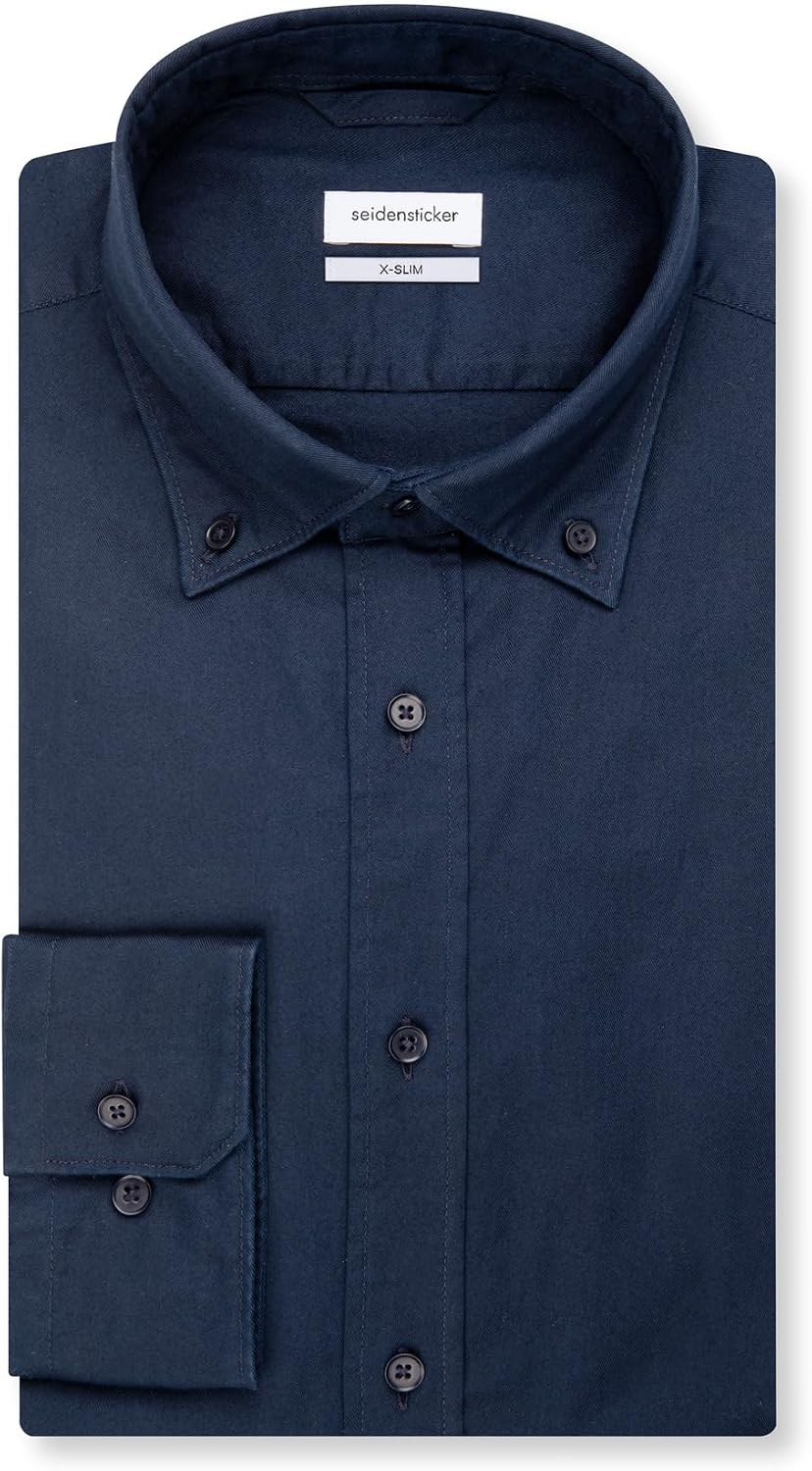 Seidensticker Herren Business Hemd - Bügelfreies Hemd mit sehr schmalem Schnitt - X-Slim Fit - Langa