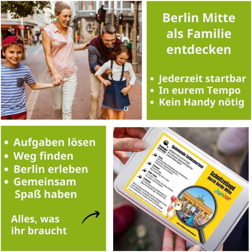 Stadtspiel Schnitzeljagd Berlin Mitte für Familien - Entdeckertour | Familien-Stadtrallye mit Maskot
