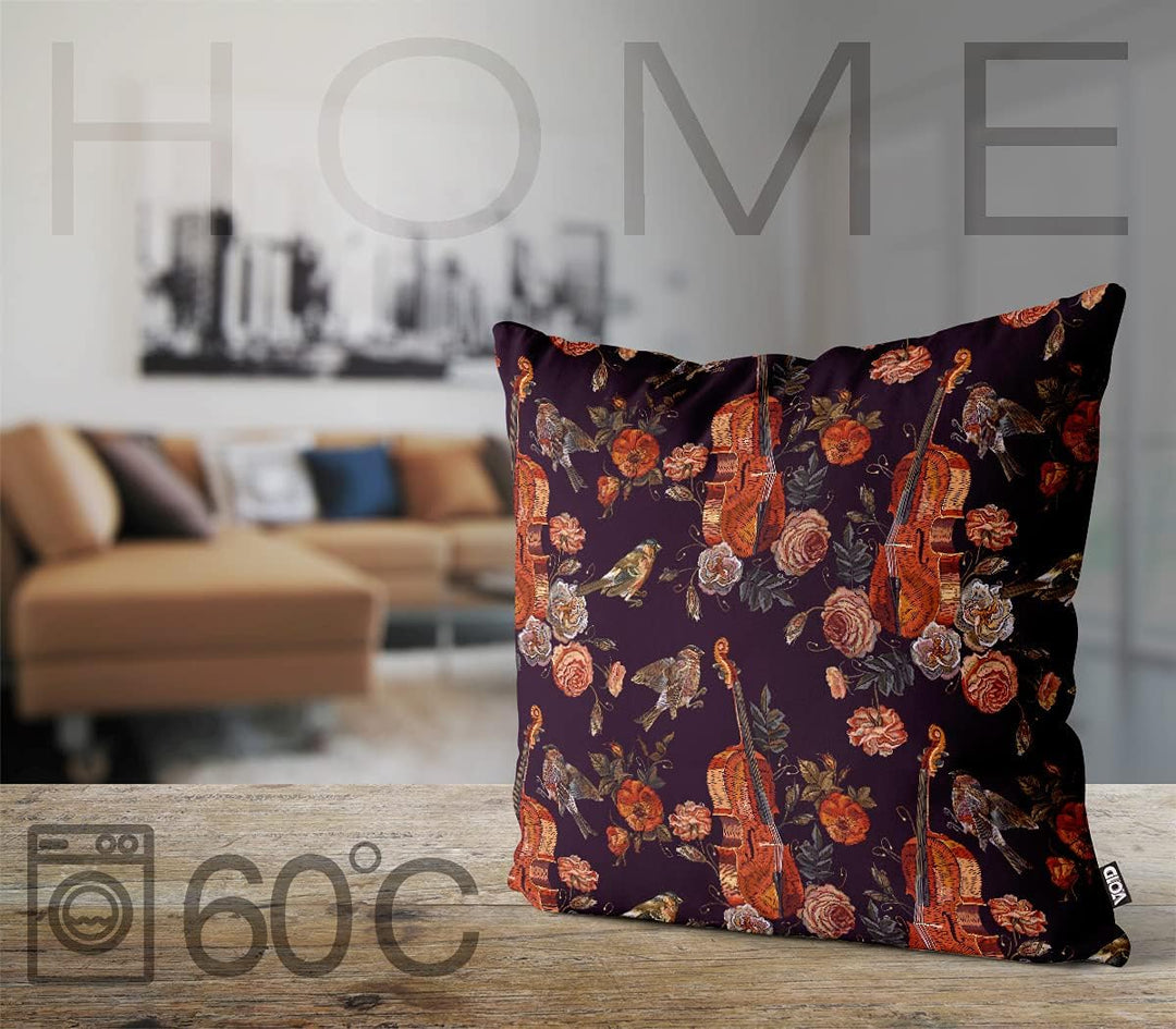 VOID Violine Rose Vögel Kissenbezug Kissenhülle Sofakissen Kissen Deko Outdoor-Kissen Dekokissen, Ki