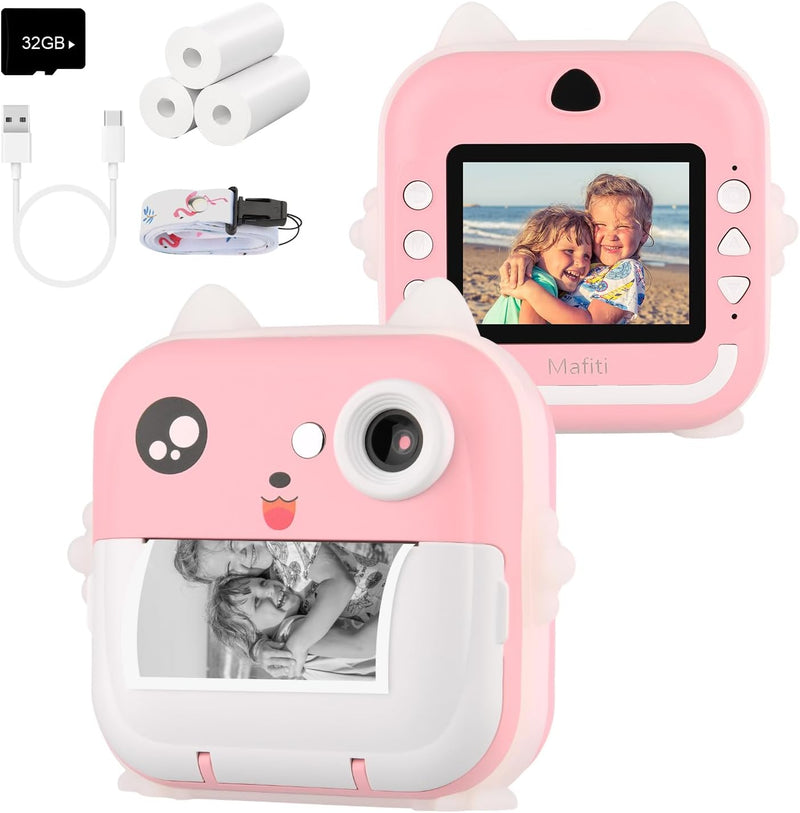 Kinderkamera Sofortbildkamera, Kamera für Kinder digitalkamera Kinder instant Camera 1080P 2,4 Zoll