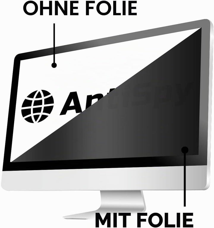 20.1" (16:10) Blickschutzfolie für Monitor – alle Zoll Grössen | geeignet für Apple i-Mac, Dell, Len