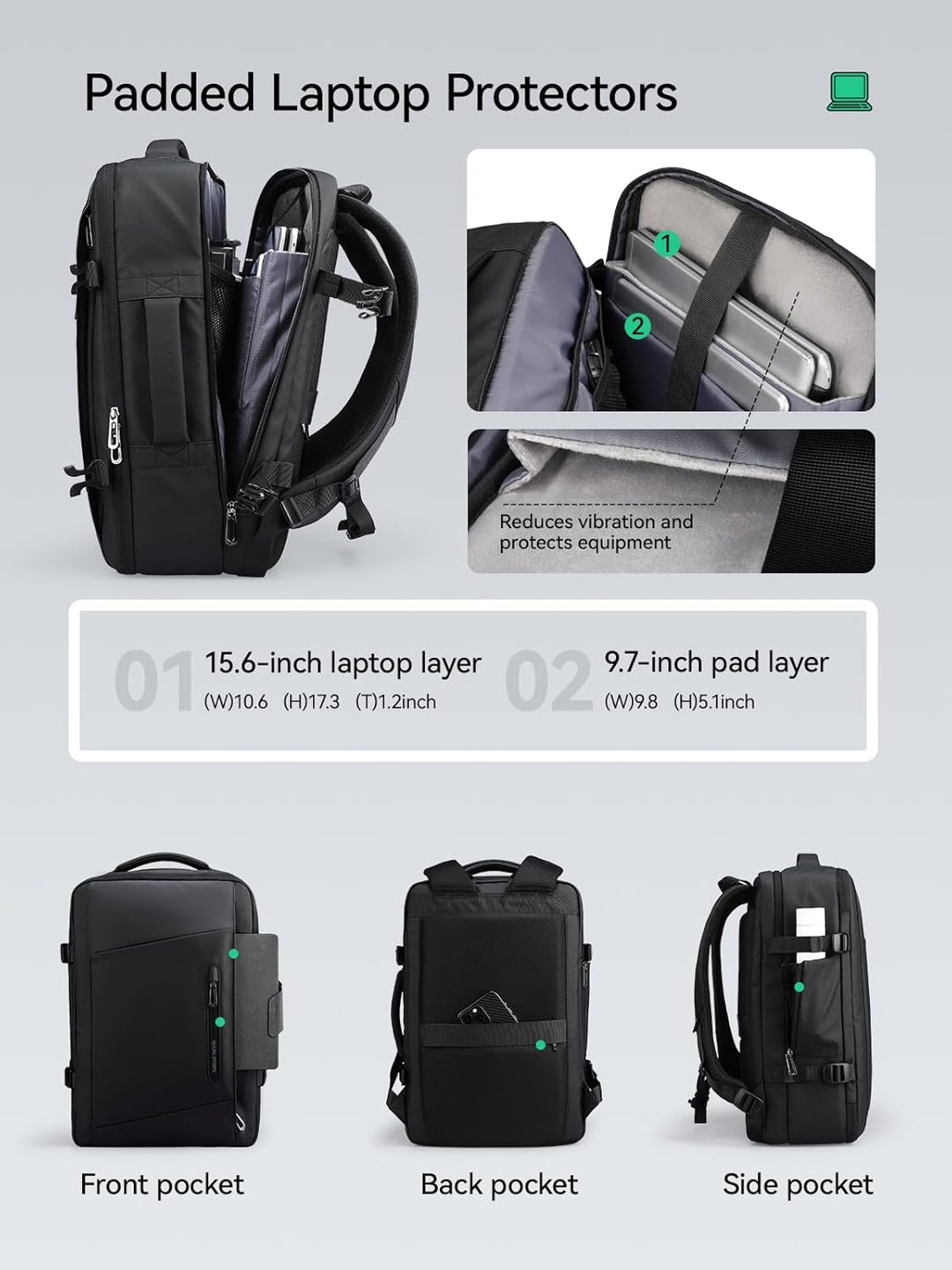 MARK RYDEN Vakuum Lagerung Rucksack, grosse Kapazität Reise Lagerung Umhängetasche, Travel Business
