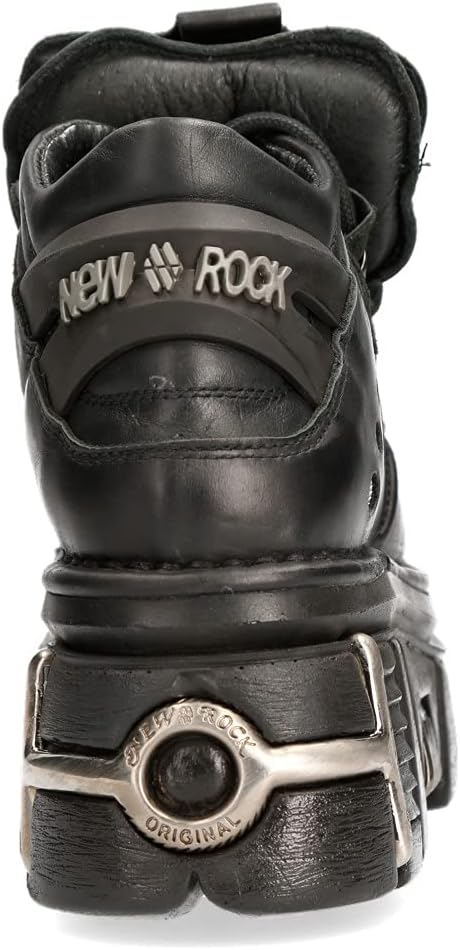 New Rock 106 Stiefeletten für Herren, Schwarz, mit Plattform und Verzierungen, Metallic, Urban Black
