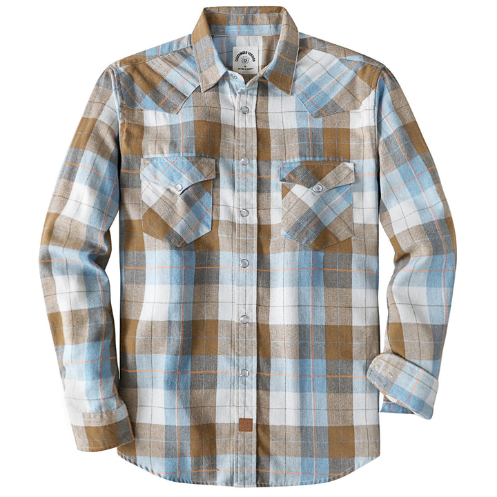 Dubinik® Herren Flanellhemd Flanellhemd Herren Kariert Western Cowboy Vintage Langarm Druckknöpfe Ba