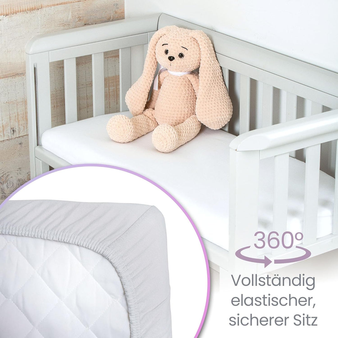 Spannbettlaken Kinderwagen 40x90 Aus 100% Bio-Baumwolle – Waschbar & Ultraweich Grau 2er-Set Spannbe