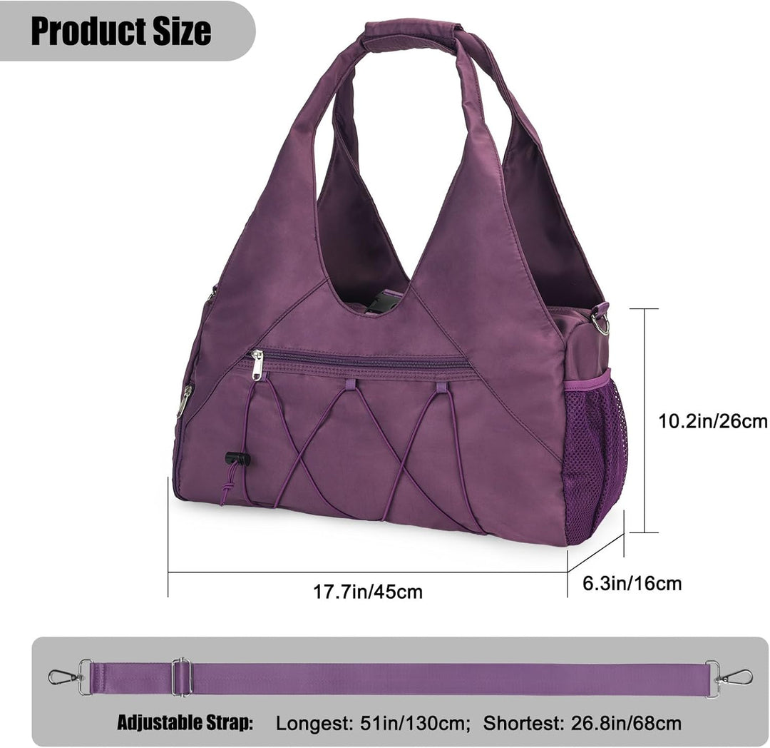 Sporttasche für Damen Yogatasche mit Schuhfach & Nassfach Reisetasche Tragetasche für Yogamatten Fre