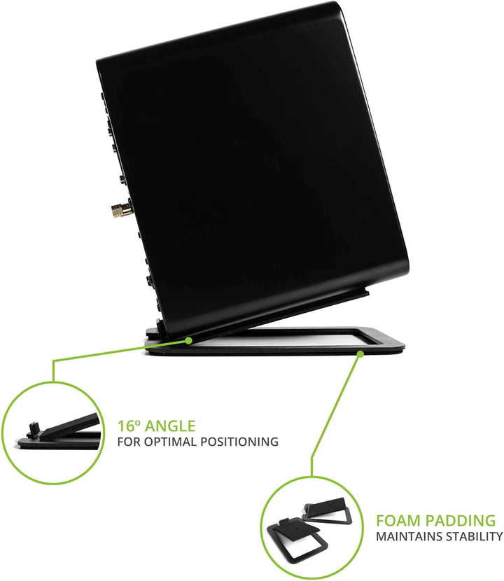Kanto-S4 Desktop Lautsprecher-Ständer für mittlere Lautsprecher Black, Black