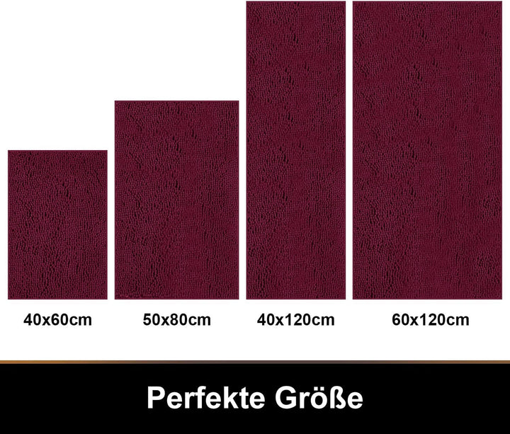 Homaxy rutschfeste Badematte Chenille Badezimmerteppich Mikrofaser Badteppich Saugfähige Hochflor Ba