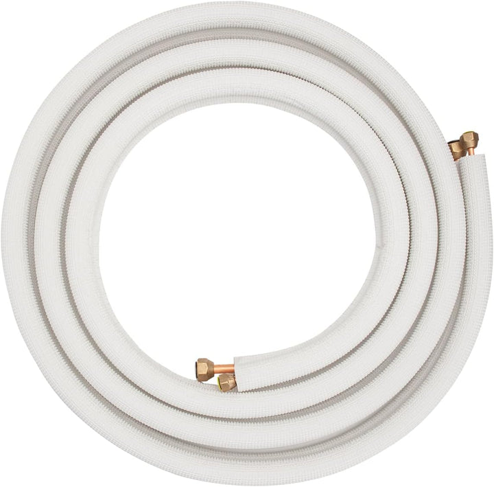 2x 4m 1/4"+3/8" Zoll Kupferleitungen Kältemittelleitungen Isoliert Kupferrohr für 9000/12000 BTU Mon