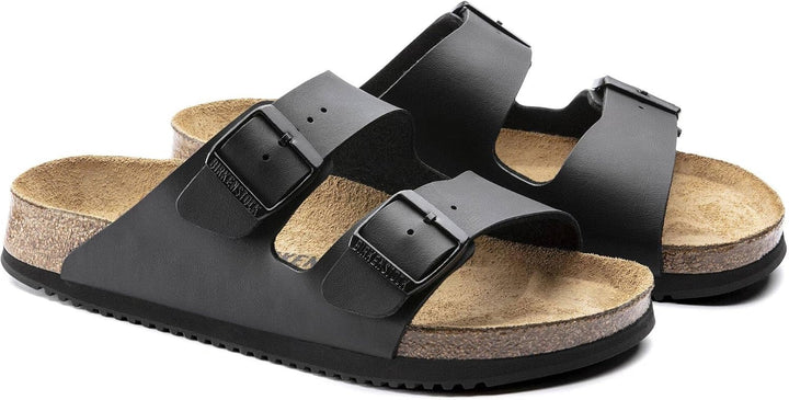 BIRKENSTOCK Arizona Birko-Flor, Unisex-Erwachsene Pantoletten 35 EU Schwarz, 35 EU Schwarz