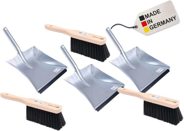 BawiTec 3er-Set Kehrgarnitur Kehrset Naturhaar Rosshaar Arenga Kunsthaar Borsten Industrie Handfeger