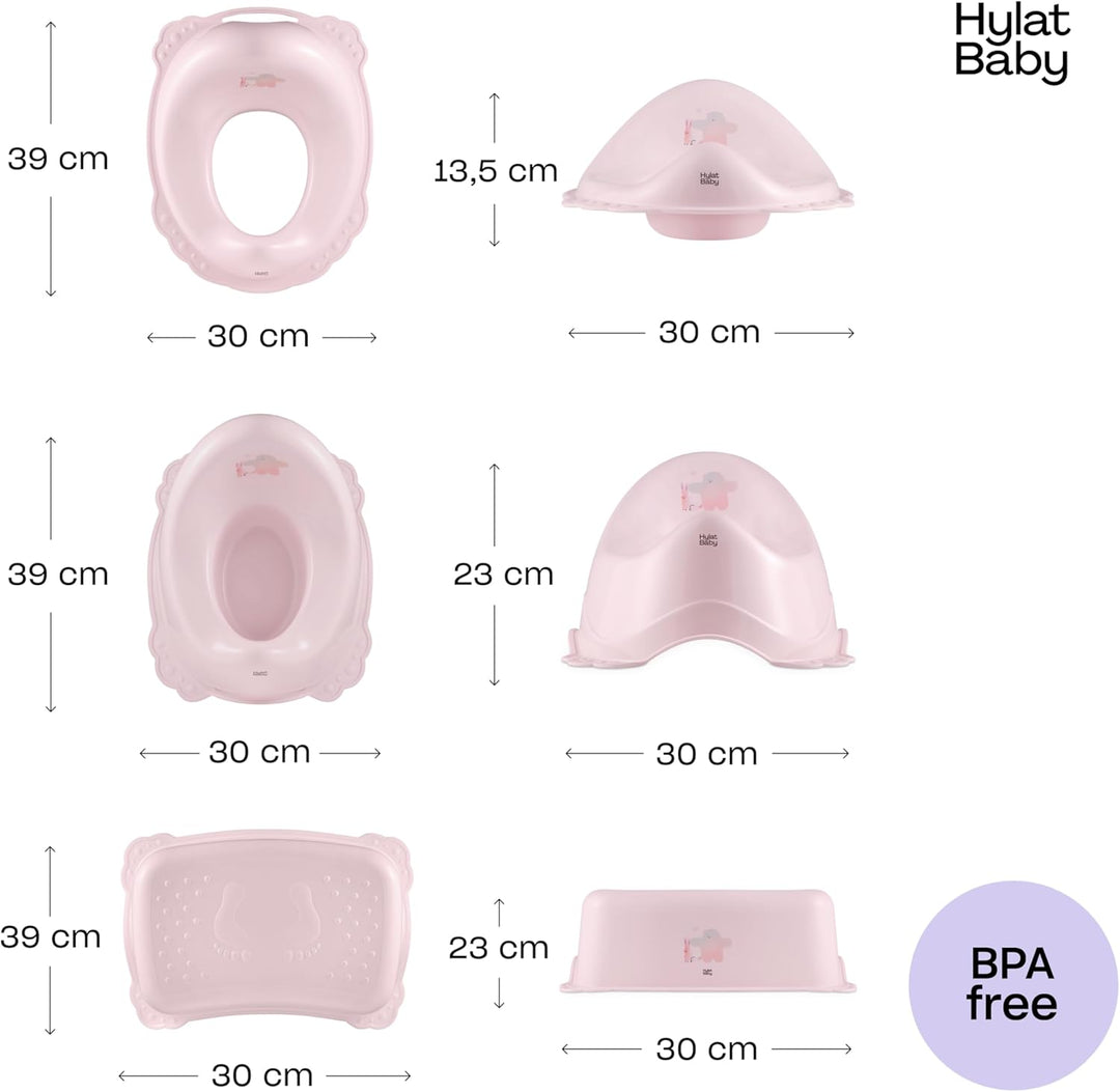 Hylat Baby 3in1 Töpfchen-Set für Kinder - Toilettensitz, Tritthocker & Töpfchen - Kindertoilette für