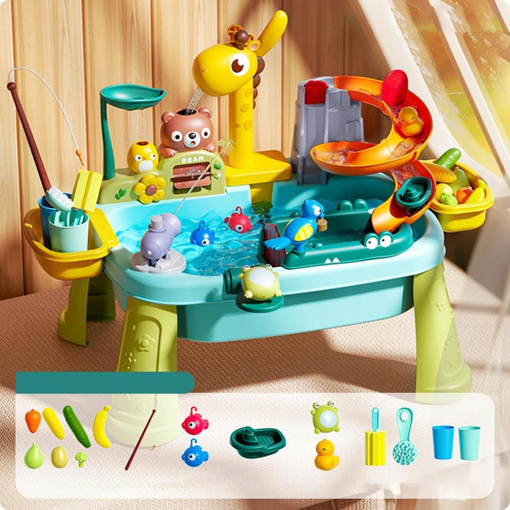 Wassertisch Giraffen-Wasserhahn pädagogisches Angelspielzeug | Küchen-Spielspüle mit fliessendem Was