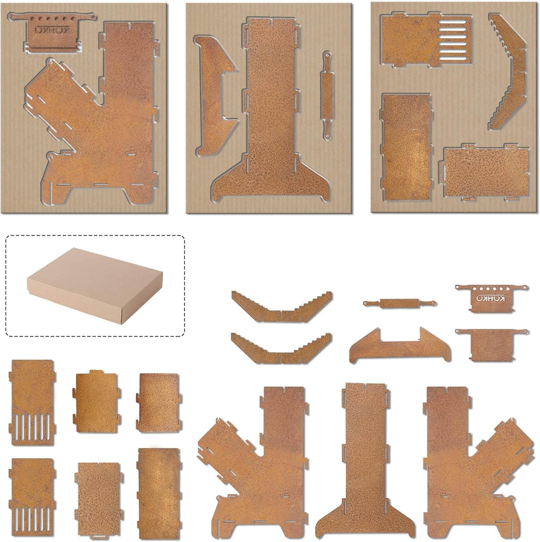 Köhko® Raketenofen S Rocket Stove Campingofen aus 3 mm Cortenstahl Outdoor für BBQ grill Camping mul