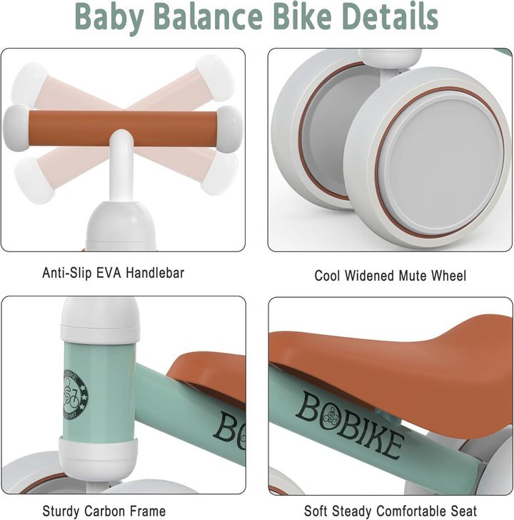MHCYLION Kinder Laufrad ab 1 Jahr Balance Lauflernrad Spielzeug mit 4 Räder für 10-24 Monate Baby, E