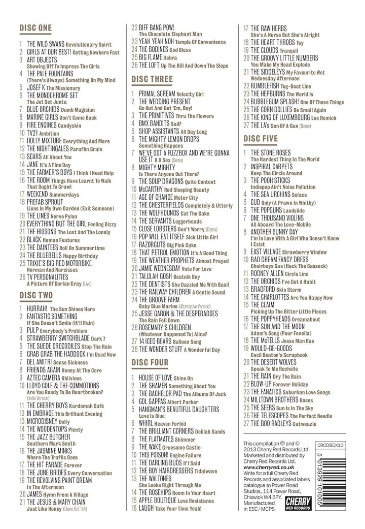 A Story of Indie Pop 1980-1989, Audio-CD