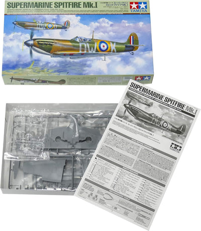 TAMIYA 61119 - 1:48 Britische Supermarine Spitfire Mk.I, Modellbau, Plastik Bausatz, Hobby, Basteln,