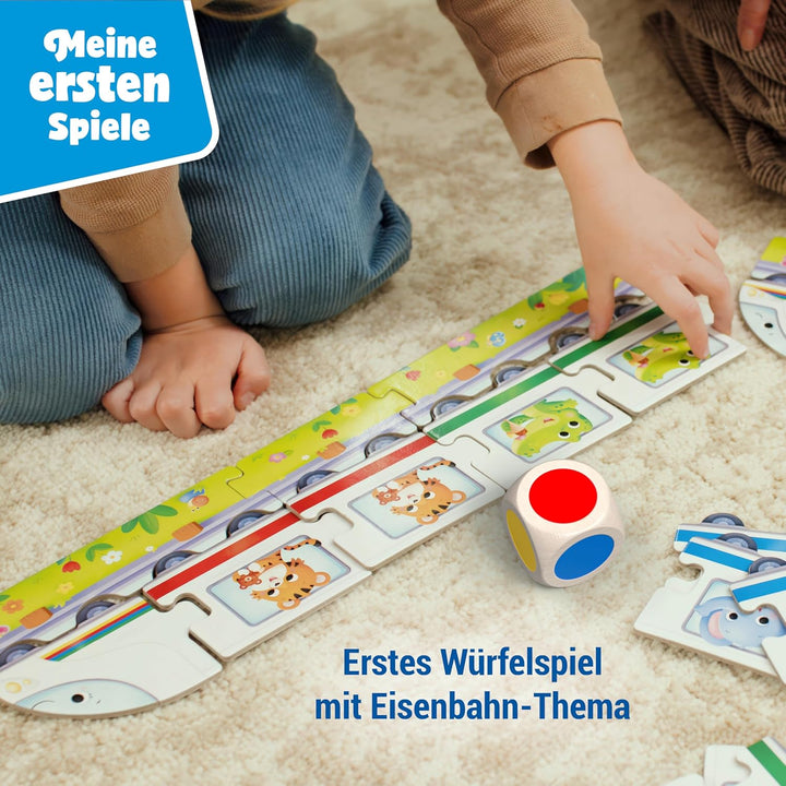 Ravensburger 12010010 Mein Eisenbahn-Spiel – Meine ersten Spiele: Kinderspiele zum Farben Lernen, Sp