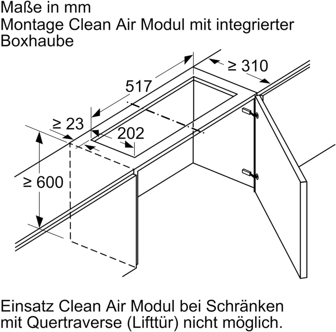 Bosch DWZ1IX1C6 Zubehör für Dunstabzüge, Clean Air Plus Umluftmodul, Made in Germany