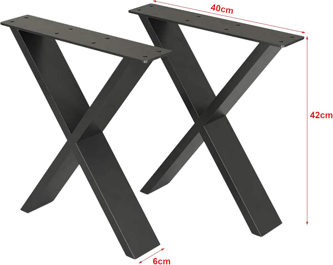[en.casa] Tischgestell Maribo 42 x 40 cm Tischkufen im 2er Set für Sitzbänke Couchtische Tischbeine