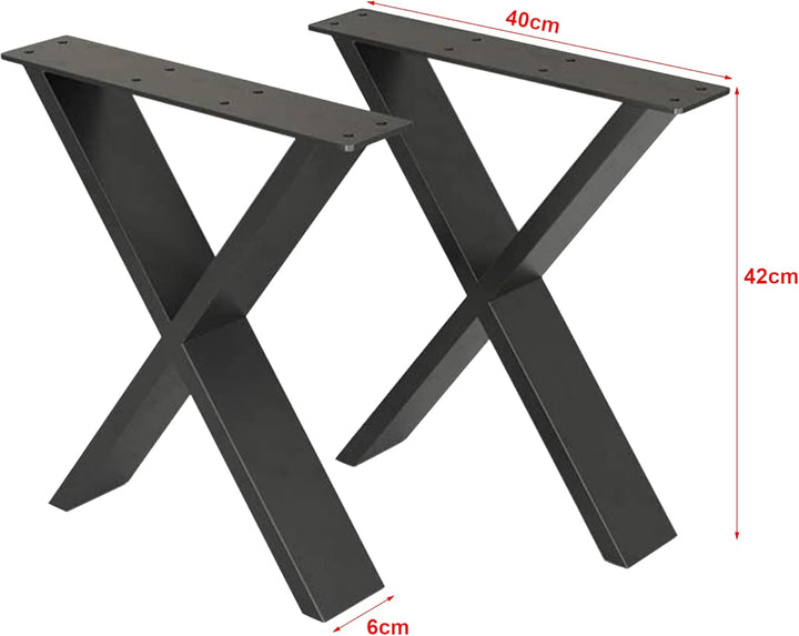 [en.casa] Tischgestell Maribo 42 x 40 cm Tischkufen im 2er Set für Sitzbänke Couchtische Tischbeine