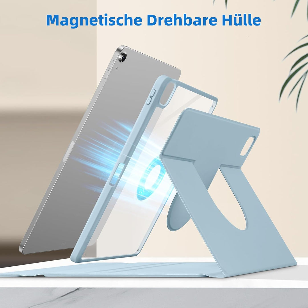 Bettdow für iPad Air 13 Zoll M3 2025/ M2 2024 Tastatur Hülle, Hoch-/Querformat Verwenden Hülle, Deut