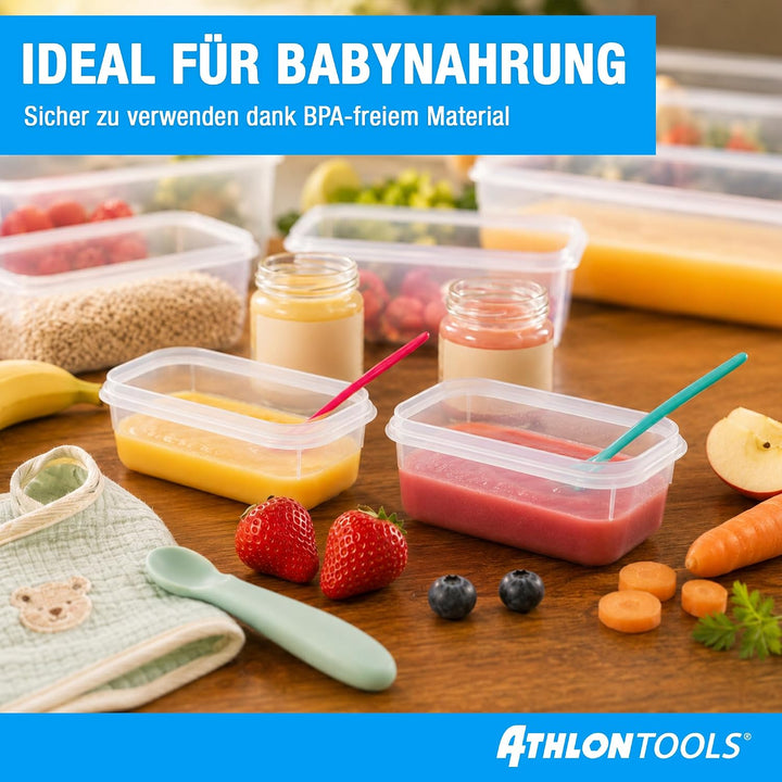 ATHLON TOOLS 4x 3L Frischhaltedosen-Set - 100% luftdicht und auslaufsicher -40 bis +100 Grad - für a