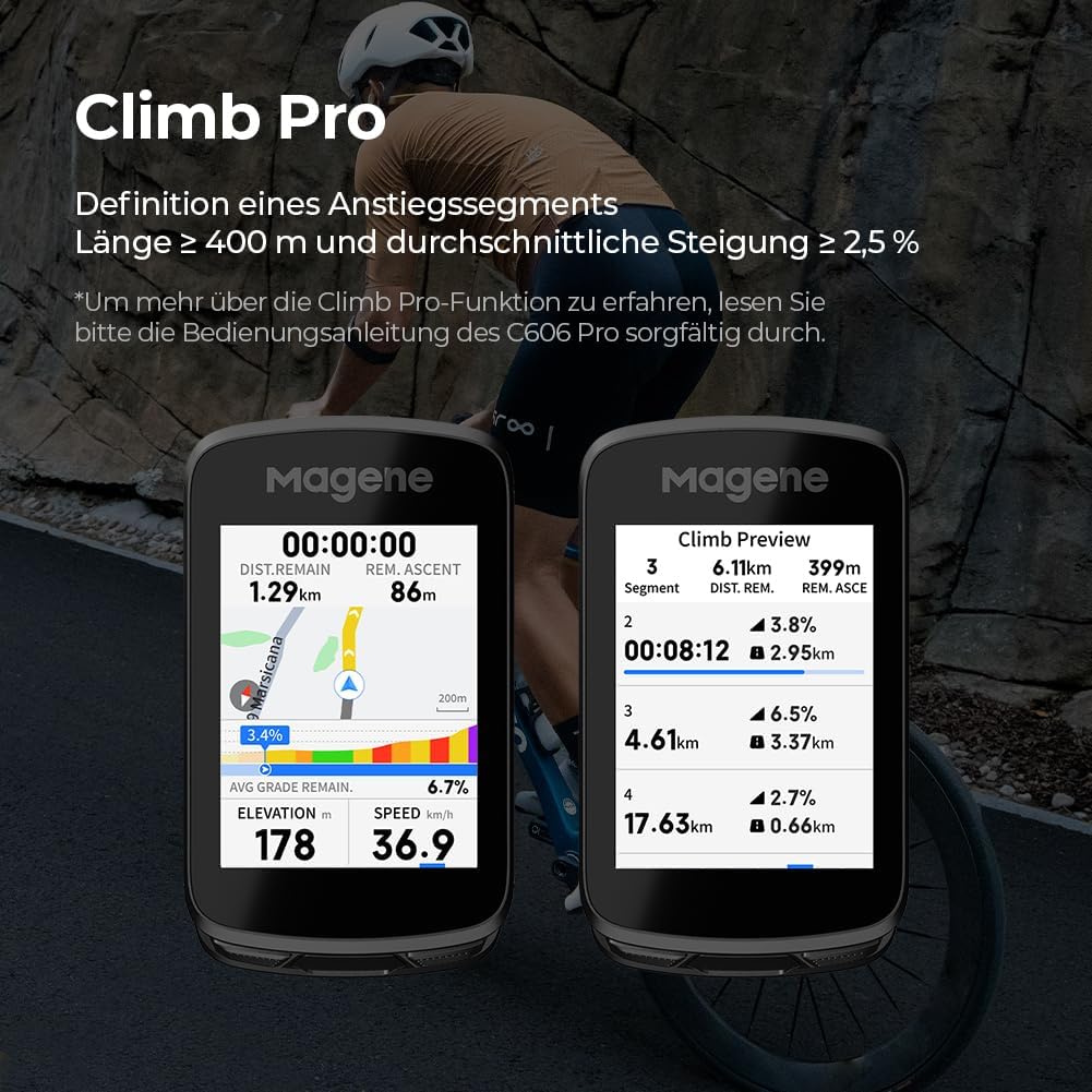 Magene C606 Pro GPS-Fahrradcomputer, Kartennavigation, Multi-Szenario ClimbPro, 2,8-Zoll-Farb-Touchs