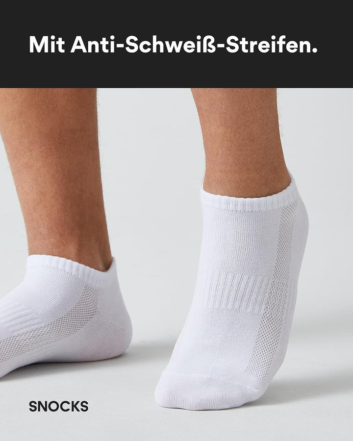Snocks Sneaker Socken Herren &amp; Damen 6er Set Gr. 35-54 Kurze Socken Baumwolle 35-38 6x Schwarz, 35-3